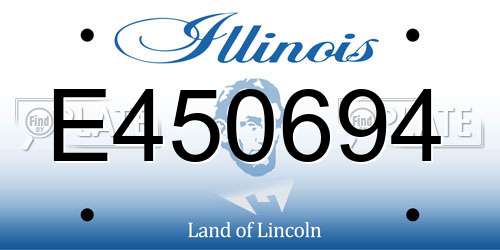 E450694 Illinois License Plate