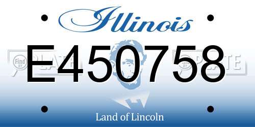 E450758 Illinois License Plate