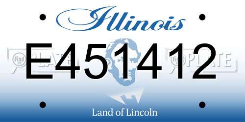 E451412 Illinois License Plate