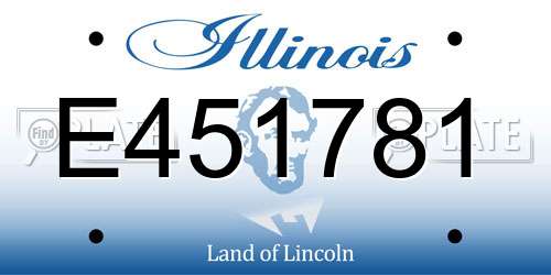 E451781 Illinois License Plate