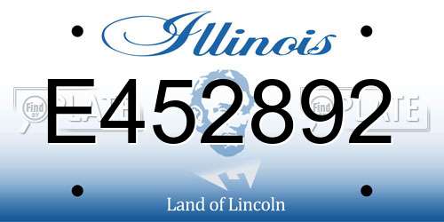 E452892 Illinois License Plate