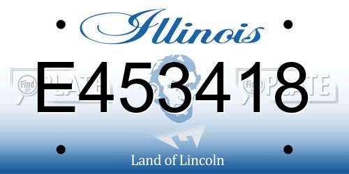 E453418 Illinois License Plate