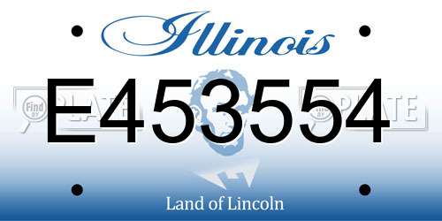 E453554 Illinois License Plate