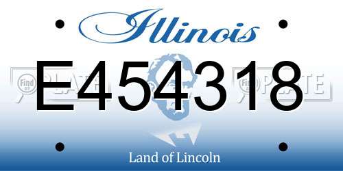 E454318 Illinois License Plate