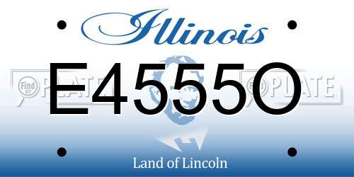 E4555O Illinois License Plate