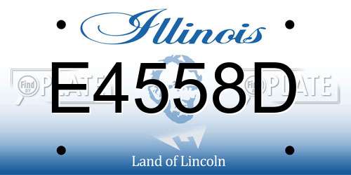 E4558D Illinois License Plate