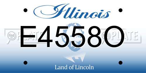 E4558O Illinois License Plate