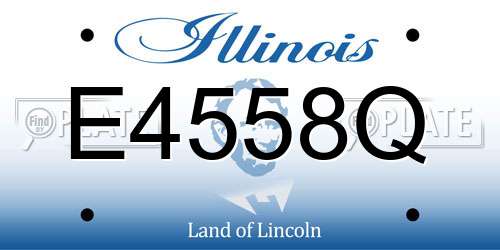 E4558Q Illinois License Plate