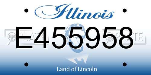 E455958 Illinois License Plate