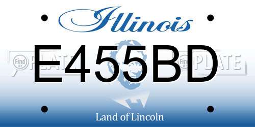 E455BD Illinois License Plate