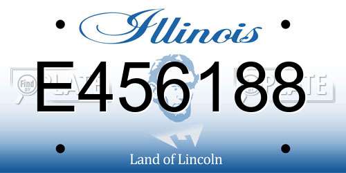E456188 Illinois License Plate