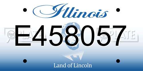 E458057 Illinois License Plate