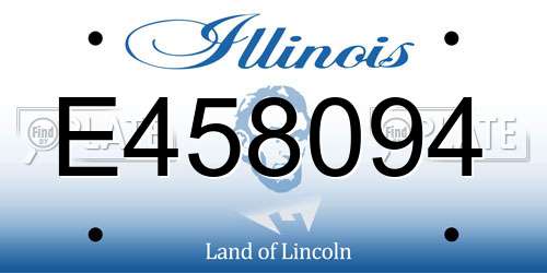 E458094 Illinois License Plate