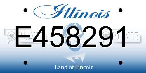 E458291 Illinois License Plate