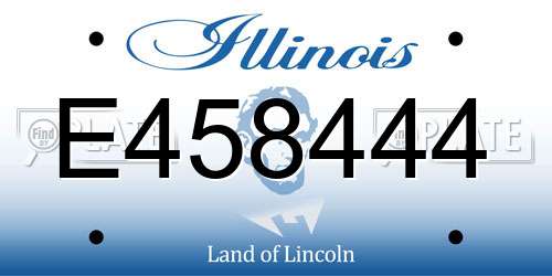 E458444 Illinois License Plate