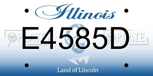 E4585D Illinois License Plate