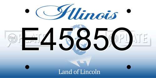 E4585O Illinois License Plate