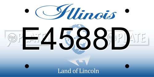 E4588D Illinois License Plate