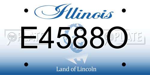 E4588O Illinois License Plate