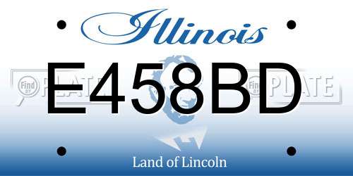 E458BD Illinois License Plate