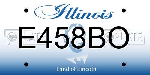 E458BO Illinois License Plate