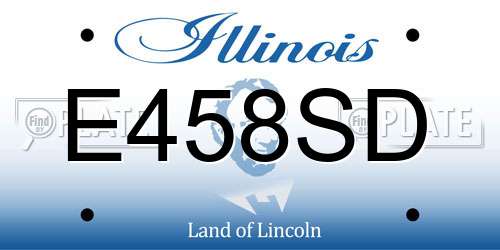 E458SD Illinois License Plate