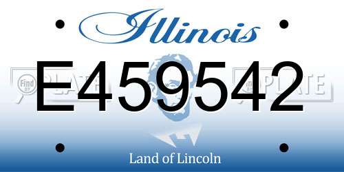 E459542 Illinois License Plate