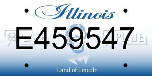E459547 Illinois License Plate