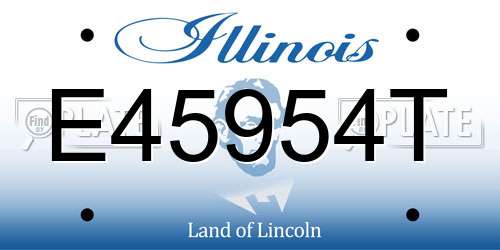 E45954T Illinois License Plate