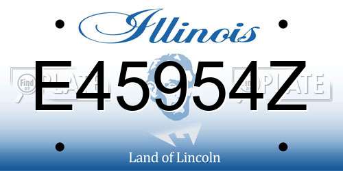 E45954Z Illinois License Plate