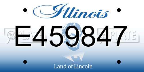 E459847 Illinois License Plate