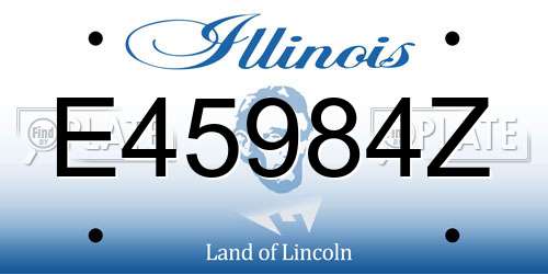 E45984Z Illinois License Plate