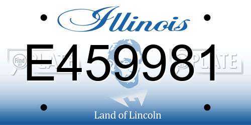 E459981 Illinois License Plate
