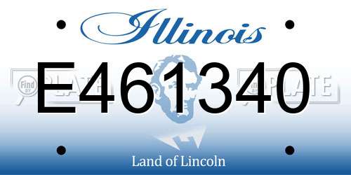 E461340 Illinois License Plate