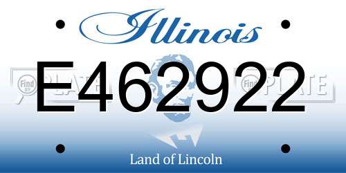 E462922 Illinois License Plate