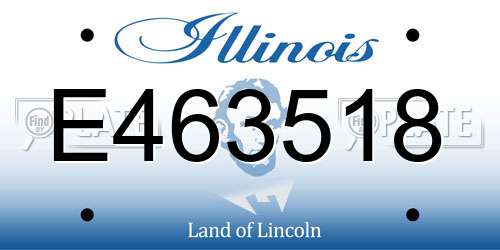 E463518 Illinois License Plate