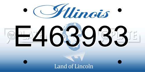 E463933 Illinois License Plate