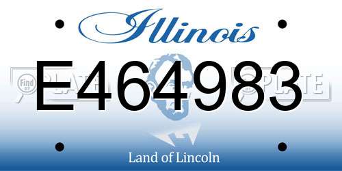 E464983 Illinois License Plate