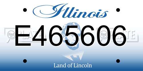 E465606 Illinois License Plate