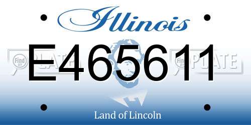 E465611 Illinois License Plate