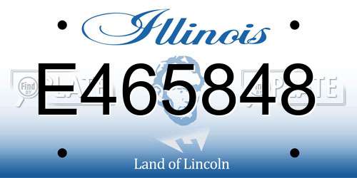 E465848 Illinois License Plate