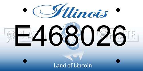 E468026 Illinois License Plate