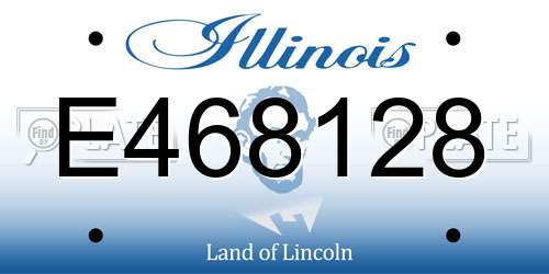E468128 Illinois License Plate
