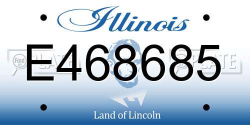E468685 Illinois License Plate