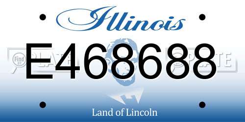 E468688 Illinois License Plate