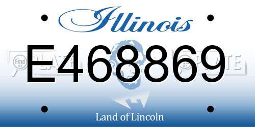 E468869 Illinois License Plate