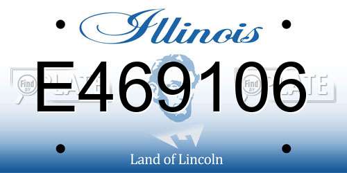 E469106 Illinois License Plate
