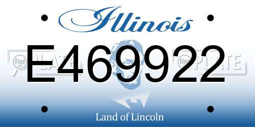 E469922 Illinois License Plate
