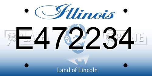 E472234 Illinois License Plate