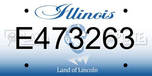 E473263 Illinois License Plate